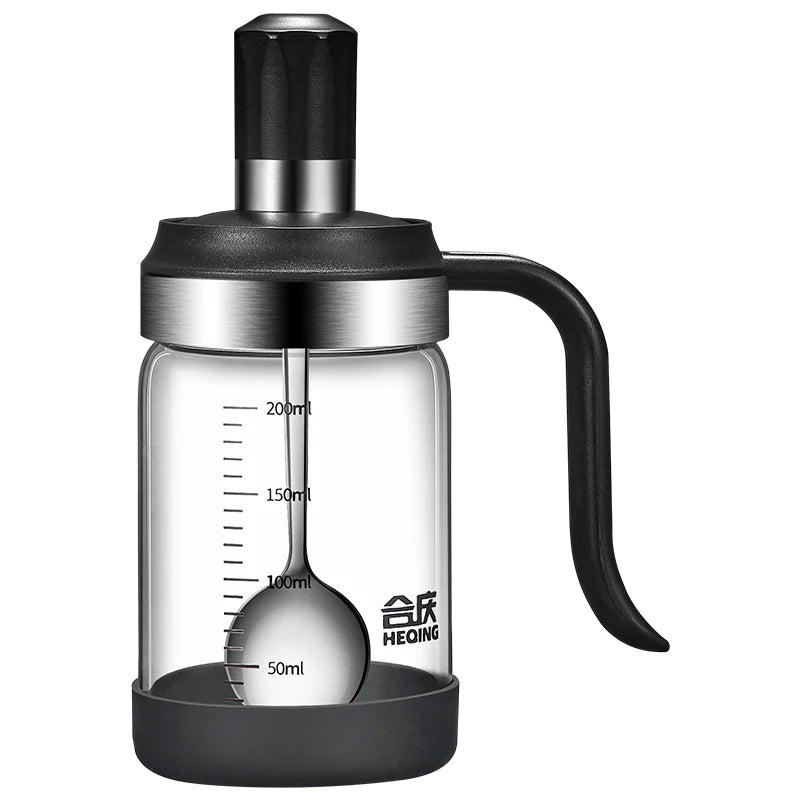 1Pc Spice Seasoning Bottle Kitchen Supplies Glass Transparent Sugar Bottle with Spoon Seasoning Bottle Salt and Pepper Bottle