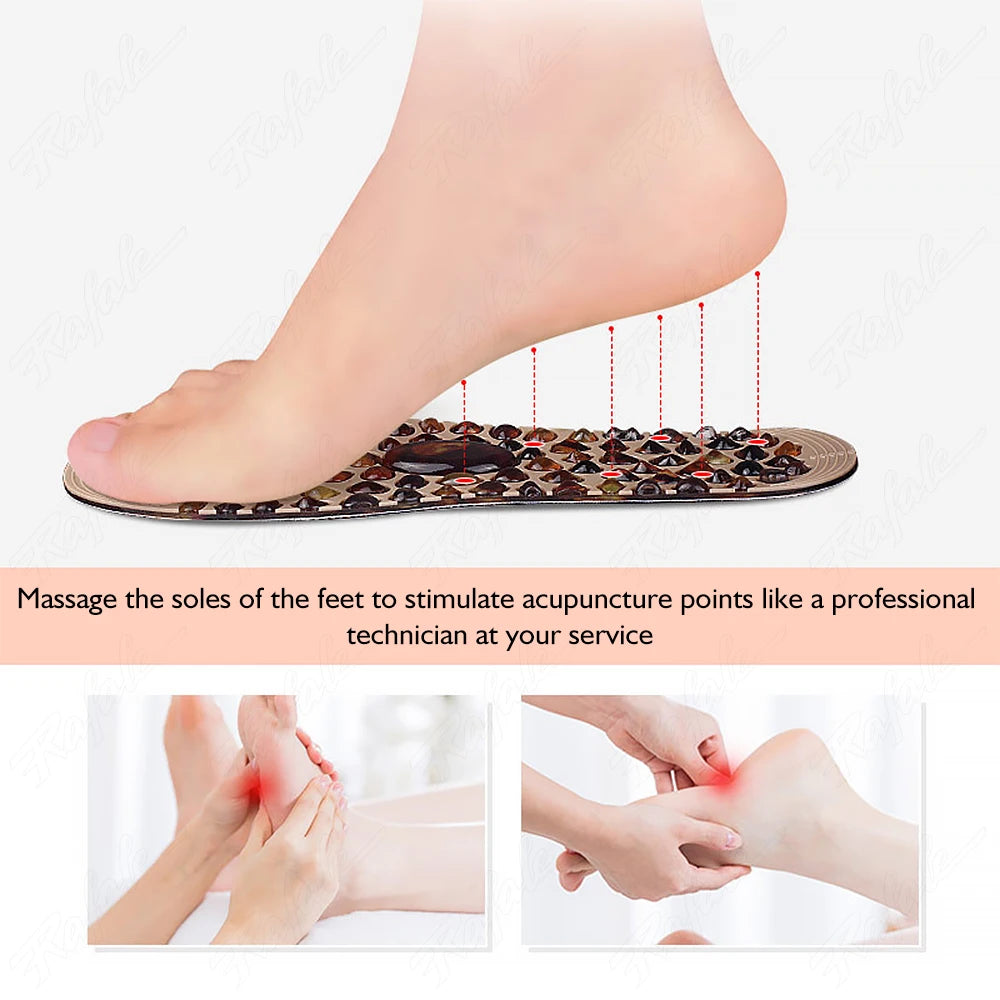 Feet Massage Insoles Soft Rubber Cobblestone Foot Reflexology Therapy Acupressure Pad Improve Blood Circulation Unisex Foot Sole
