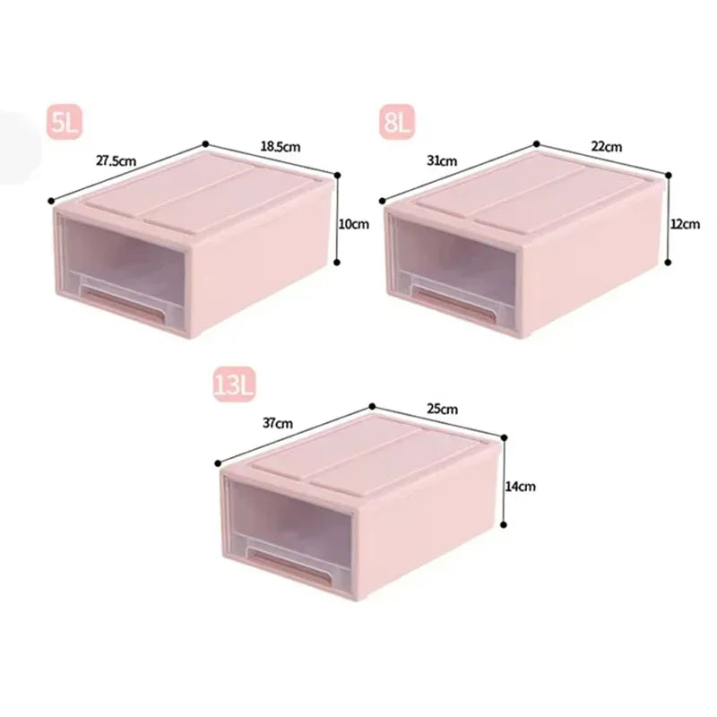 Drawer Clothes Storage Box Transparent Plastic Storage Drawesr Wardrobe Sundry Organizer Household Cabinet Closet Storage Box