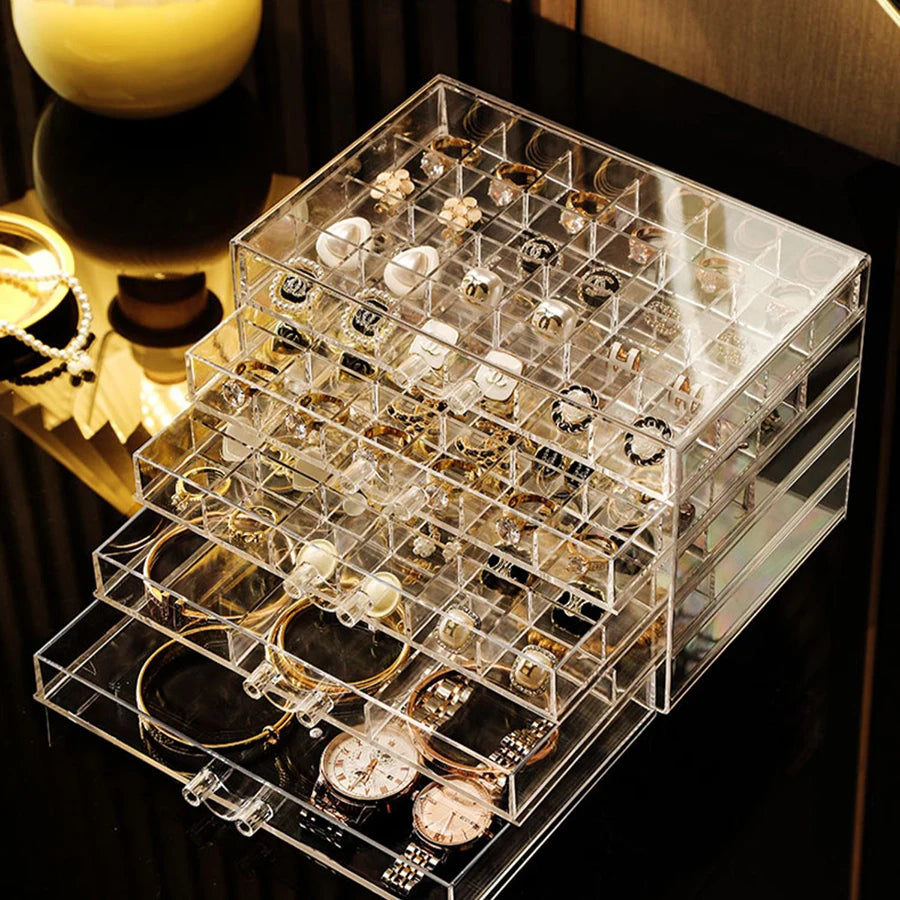 Earring Storage Box Large Capacity Multi-Layer Exquisite Earring Jewelry Transparent Acrylic Antioxidant Jewelry Box
