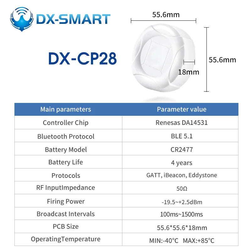 DIALOG14531 Accurate Indoor Positioning System CP28 Bluetooth Tag Ultra Wide Band Assets Tracking Low Energy Beacon