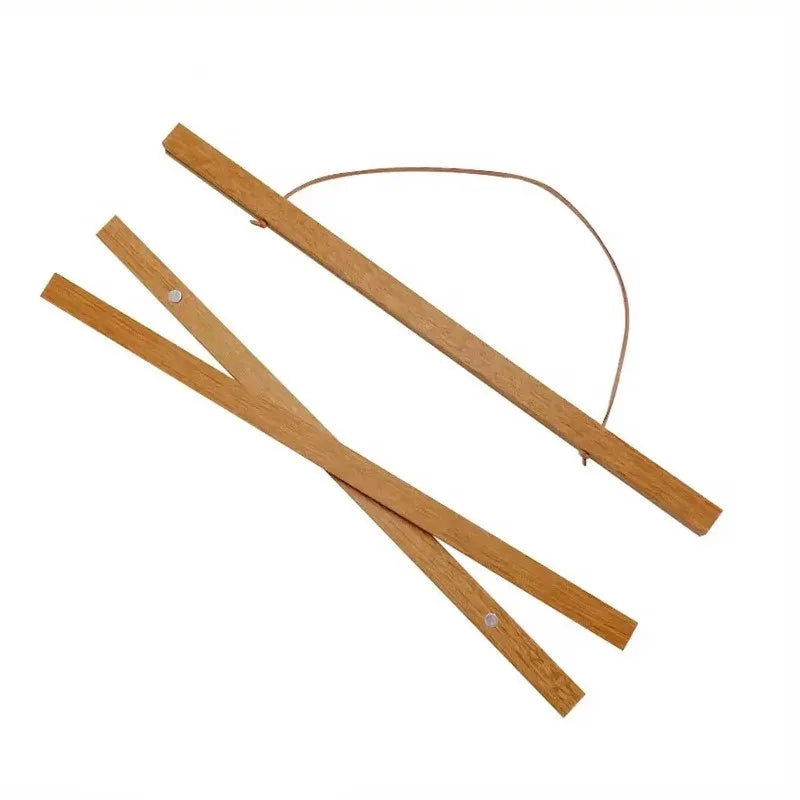 60Cm Magnetic Poster Frames Hanger Wooden Hanging Frame Picture Painting Poster Holder Natural Teak Photos Scroll Wall Art Decor