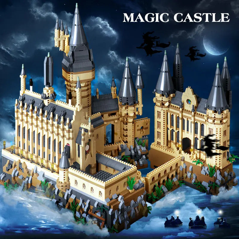 Micro Bricks City Creative Medieval Magic Castle Series School Architecture Palace Model Building Blocks Gifts Kid Assembly Toys