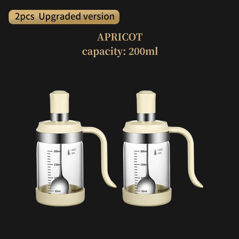 1Pc Spice Seasoning Bottle Kitchen Supplies Glass Transparent Sugar Bottle with Spoon Seasoning Bottle Salt and Pepper Bottle