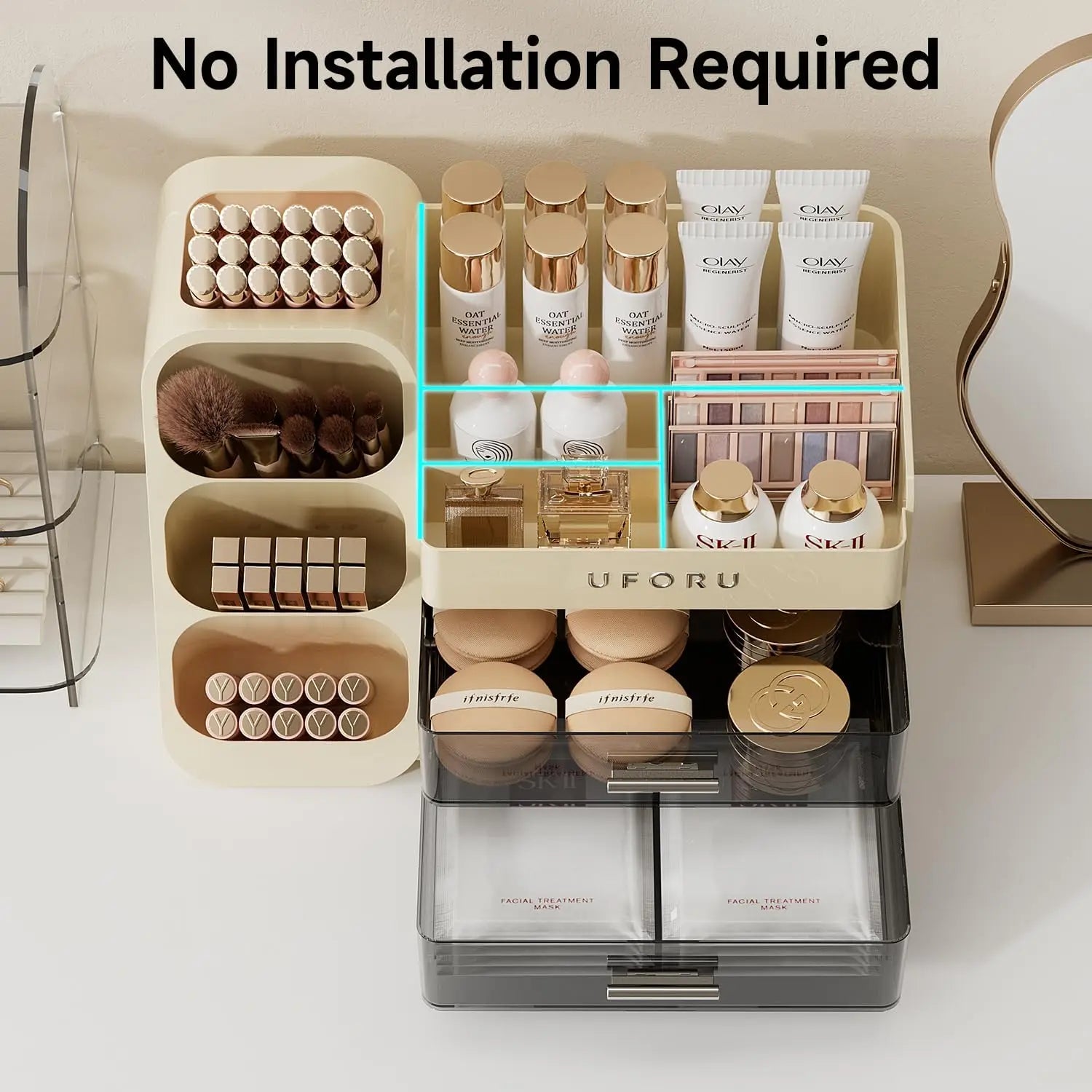 Makeup Organizer with Drawers for Vanity Spacious Cosmetic Display Case ,Perfect Storage Solution for Beauty Essential