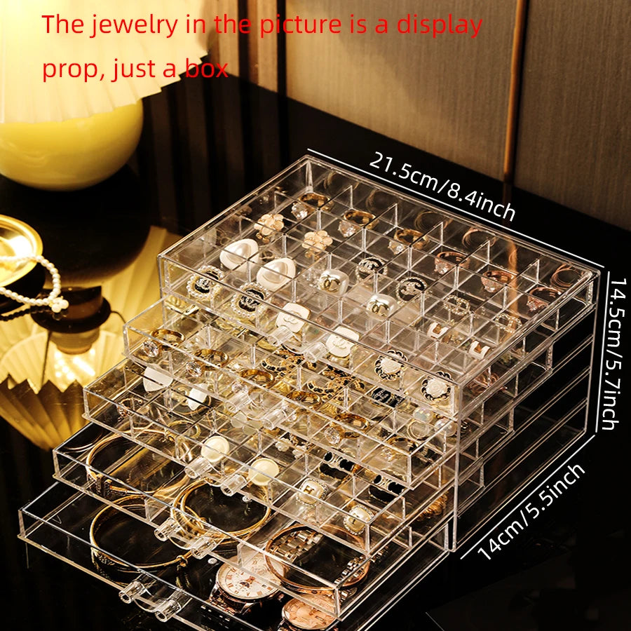 Earring Storage Box Large Capacity Multi-Layer Exquisite Earring Jewelry Transparent Acrylic Antioxidant Jewelry Box