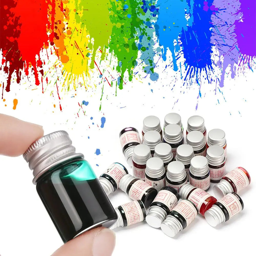 5ML 24 Colors Calligraphy Writing Paint Fountain Pen Glitter Powder Ink