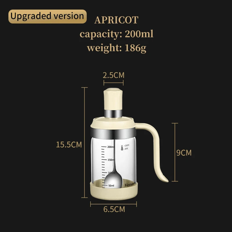 1Pc Spice Seasoning Bottle Kitchen Supplies Glass Transparent Sugar Bottle with Spoon Seasoning Bottle Salt and Pepper Bottle