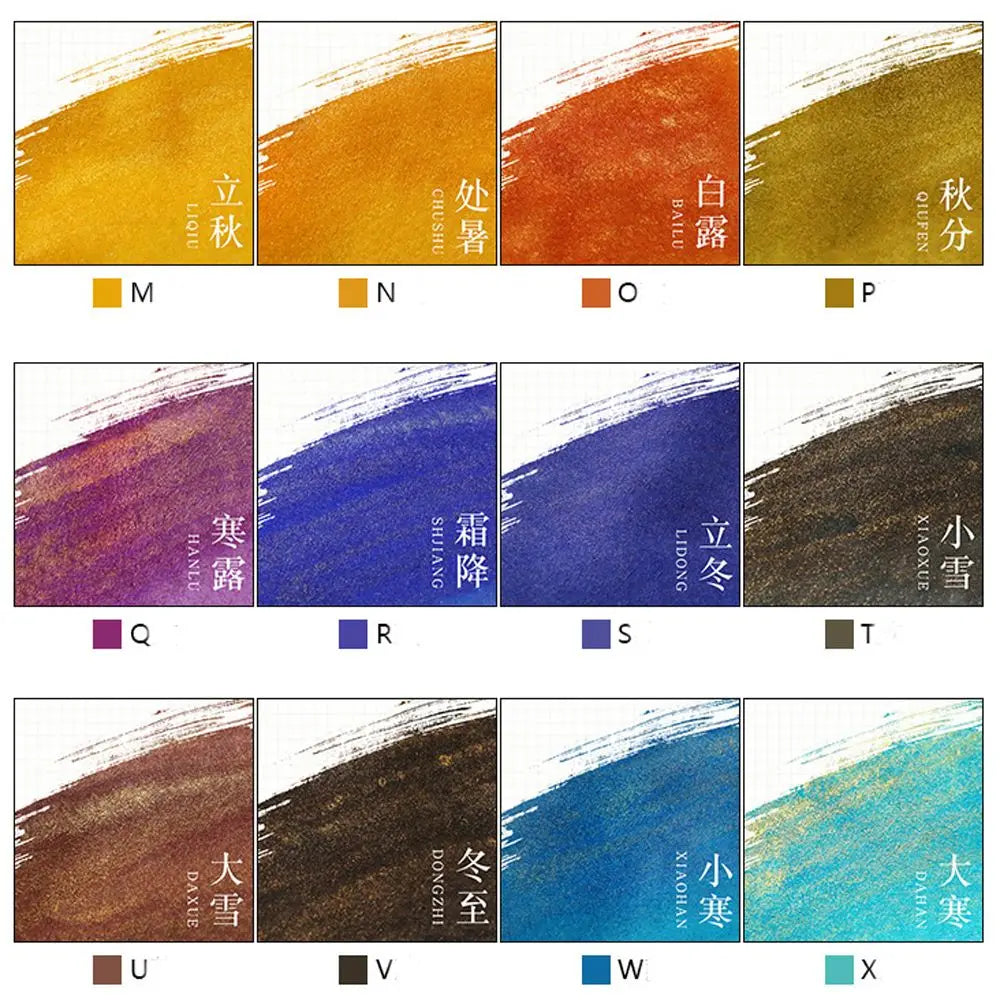 5ML 24 Colors Calligraphy Writing Paint Fountain Pen Glitter Powder Ink