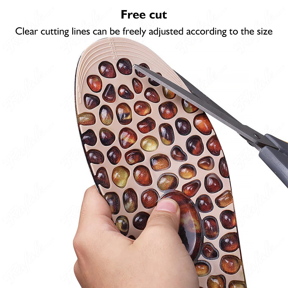 Feet Massage Insoles Soft Rubber Cobblestone Foot Reflexology Therapy Acupressure Pad Improve Blood Circulation Unisex Foot Sole