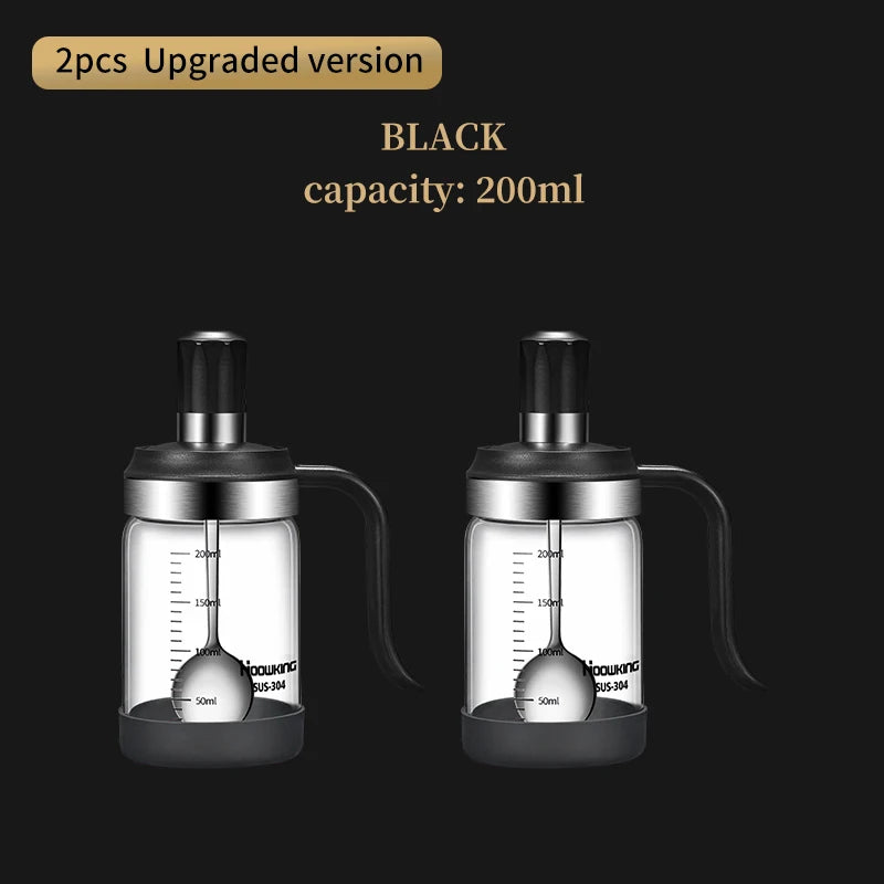 1Pc Spice Seasoning Bottle Kitchen Supplies Glass Transparent Sugar Bottle with Spoon Seasoning Bottle Salt and Pepper Bottle