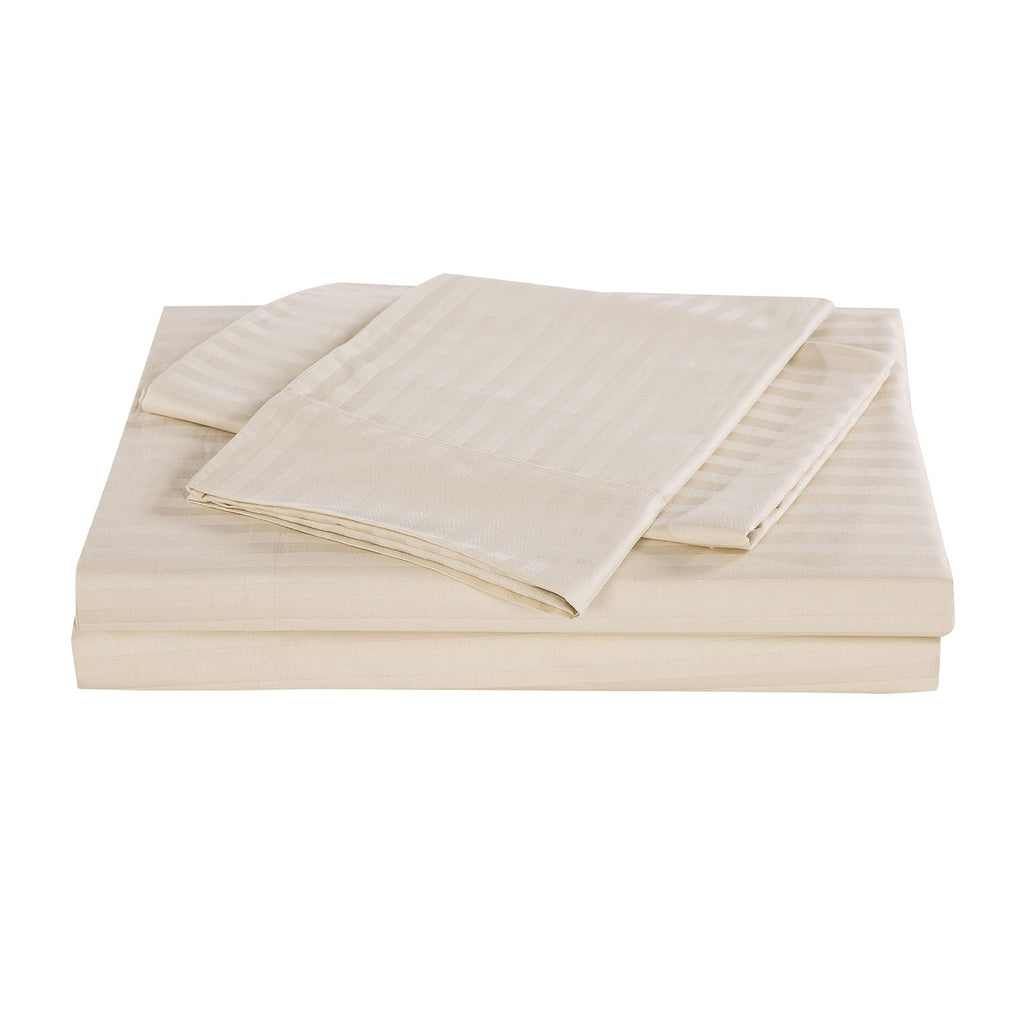 NNEDSZ 1200 Thread Count 100% Egyptian Cotton Sheet Set Stripe Hotel Grade King Sand-0