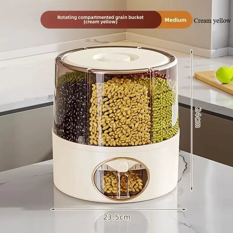 Household Grains Storage Rotary Rice Bucket Insect-Proof and Moisture-Proof Rice Storage Tank Household Sealed Rice Storage Box