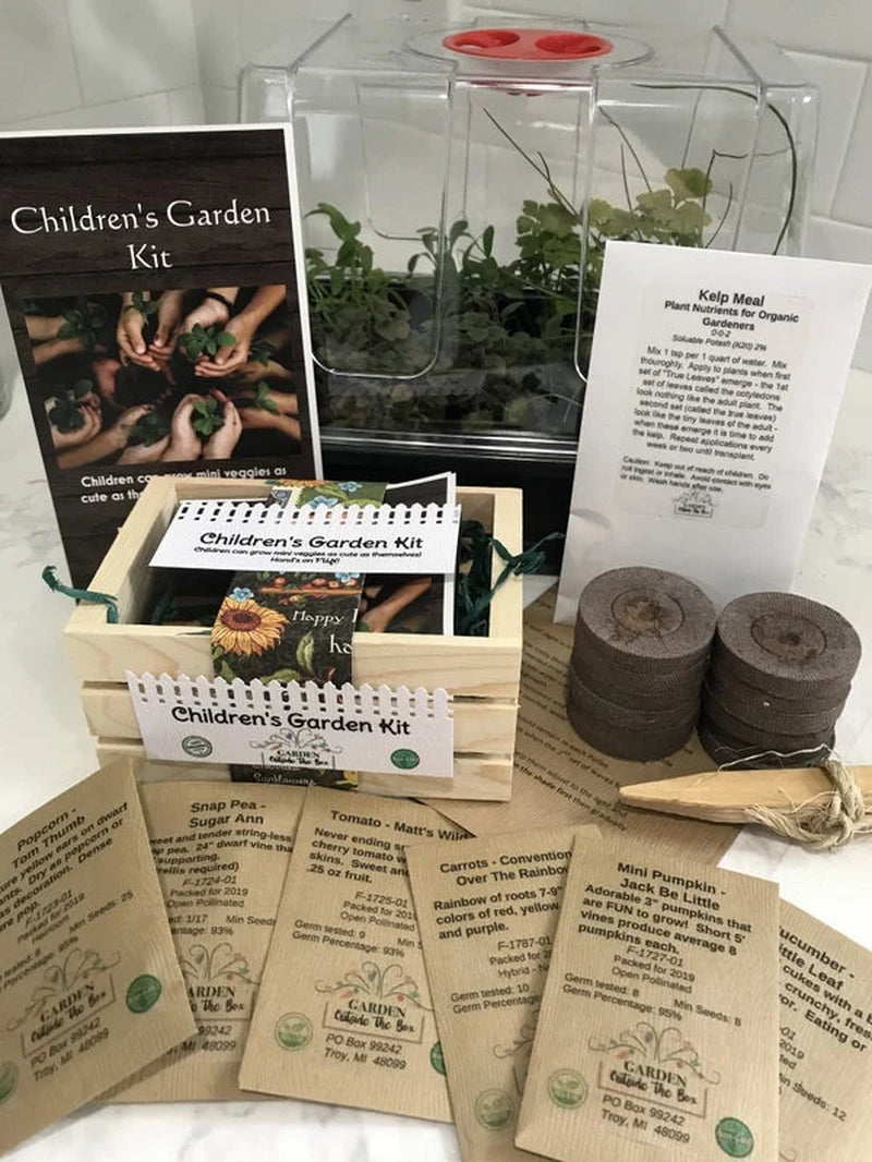 Children'S Garden Kit: Organic Seeds, Mini Greenhouse, Fun Gardening