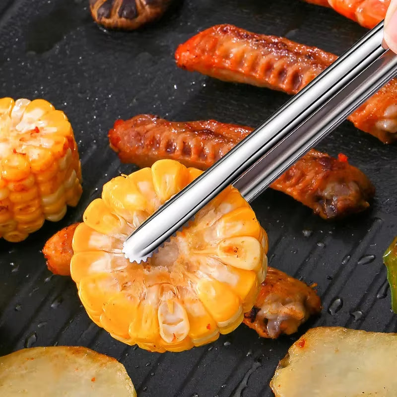 Stainless Steel Barbecue Tongs Japanese Bread Tongs Food Tongs Steak Tongs Lengthened Barbecue Tongs Kitchen Gadgets