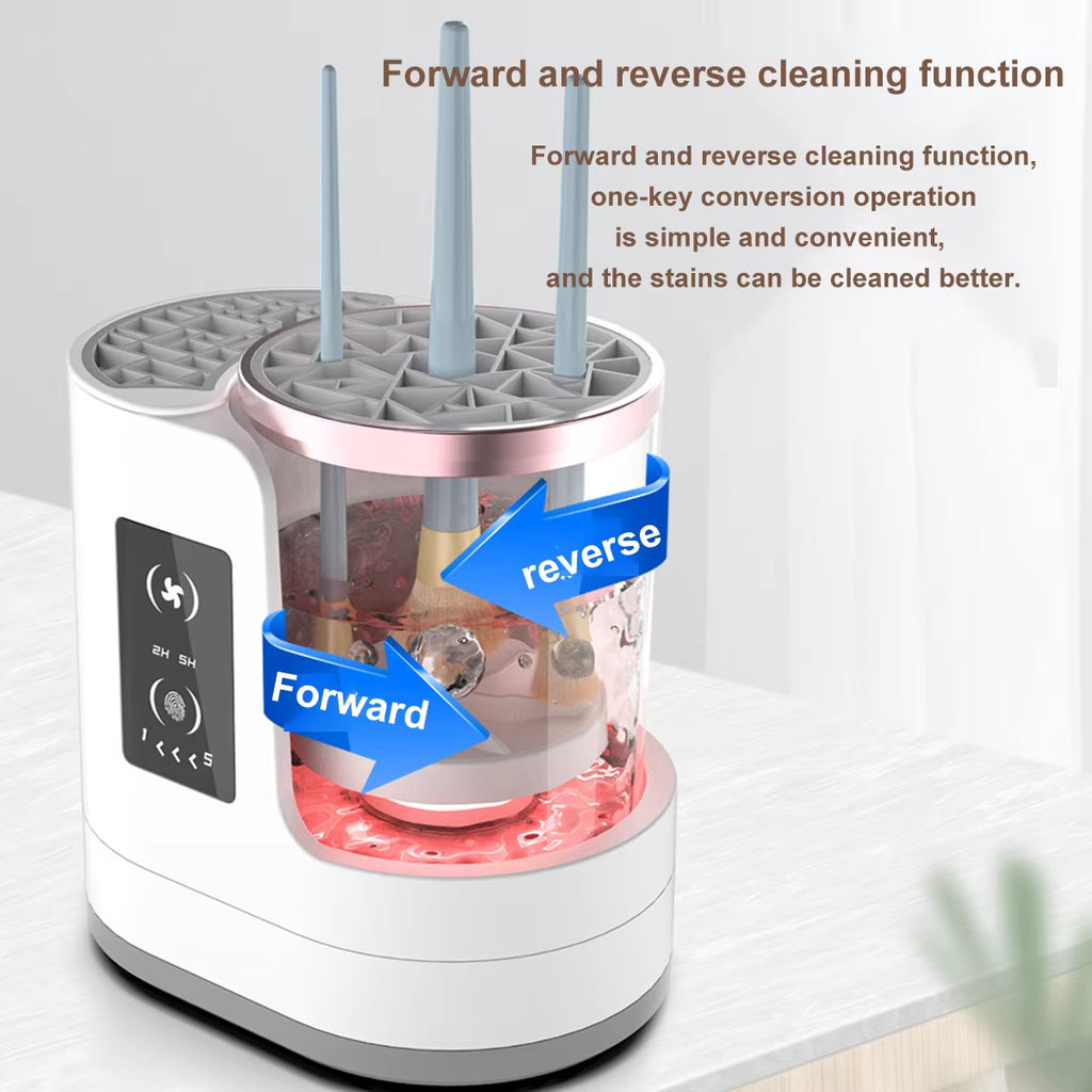 3 in 1 Electric Makeup Brush Cleaner Machine with Makeup Brush Dryer-Holder-Portable Automatic USB Cosmetic Brushes Cleaner Tool
