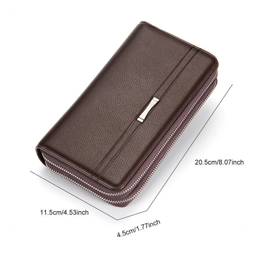 Men'S Leather Wallet Business Clutch Handbag Wallet Purse Mobile Phone Bag USA