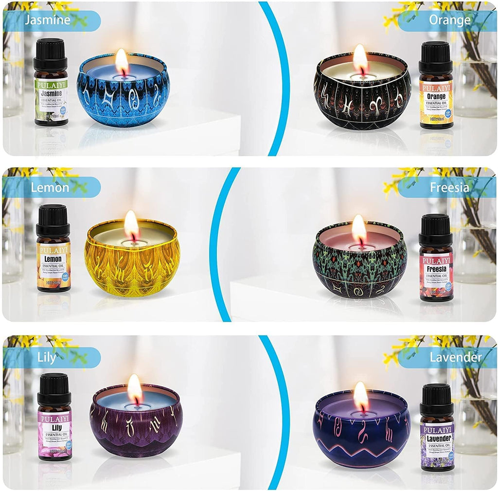 Candle Making Supplies Kit for Adults Kids, DIY Scented Candle Making Kits Including Soy Wax Wicks Scents Oils Dyes Melting Pot Tins Spoon, Festival Gifts for Women