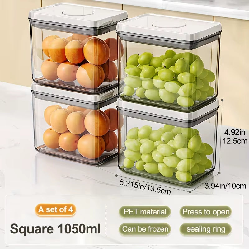 35.5Oz Airtight Food Storage Containers with Lids - Bpa-Free, Press-To-Seal Design for Snacks, Cookies, Grains, Fruits
