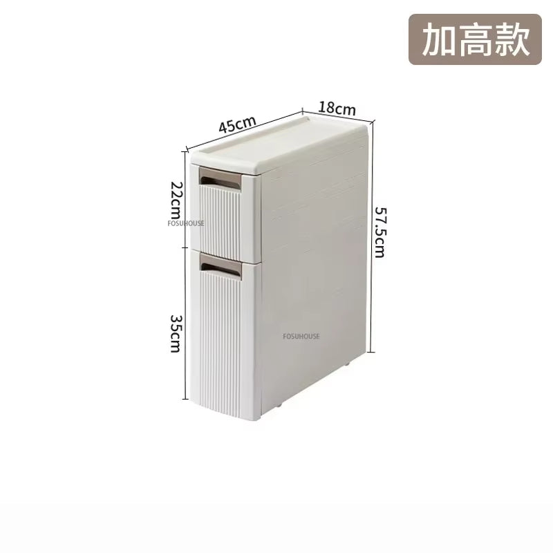 Modern Floor Drawer Type Cabinet Bathroom Storage Cabinet Plastic Narrow Multi-Layer Toilet Corner Large Capacity Storage Shelf