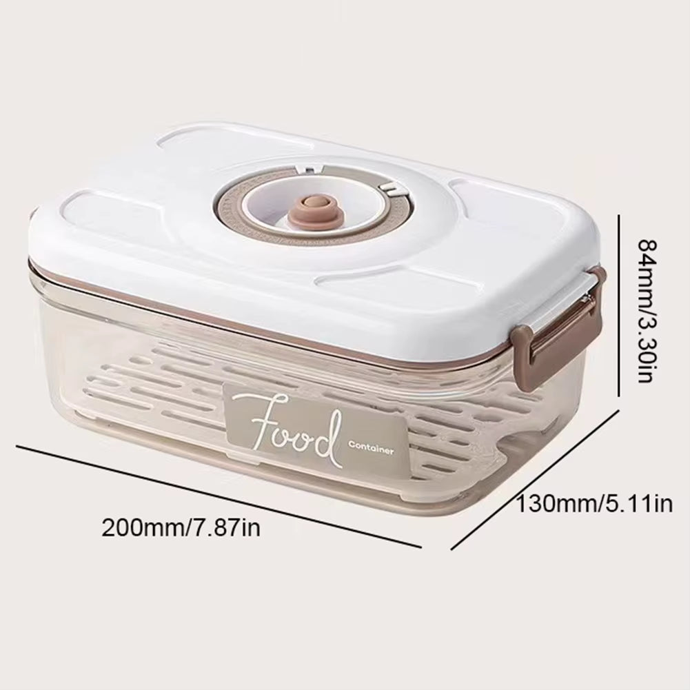 2.7/2.1/1.2L Vacuum Food Storage Box Vacuum Food Container with Time Compass & Air Pump Sealed Food Storage Box for Grains Rice