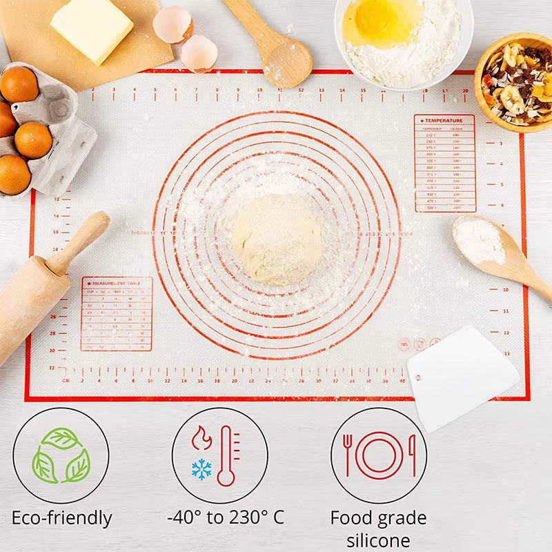 Oversize 80/70/60Cm Silicone Baking Mat Rolling Kneading Pad Pastry Tools Crepes Pizza Dough Non-Stick Silicone Mat for Kitchen