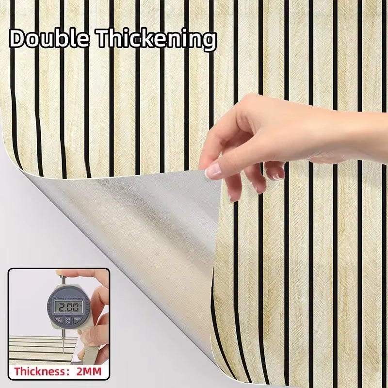 Thick Wood Grain Self-Adhesive Wall Sticker Waterproof for Home Decortion Peel and Stick Foam Wallpaper Bedroom Living Room