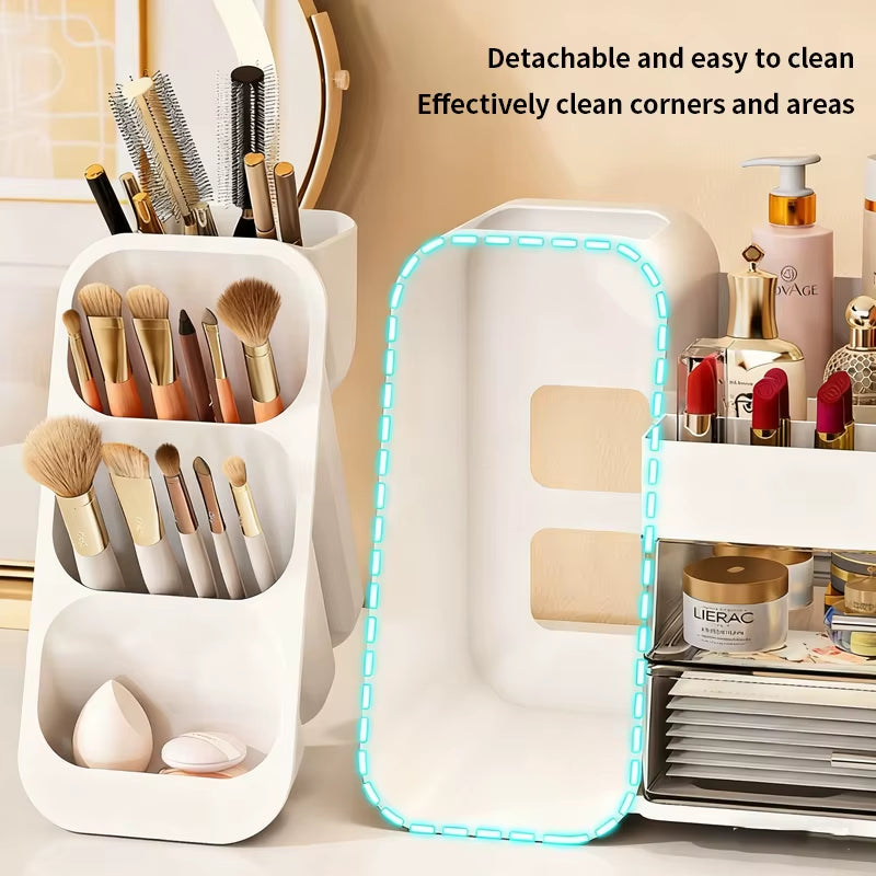 Slant Insertion Cosmetic Storage Box, Dressing Table Desktop, Large Capacity Skincare Shelf, Stationery Storage Box, Pen Holder