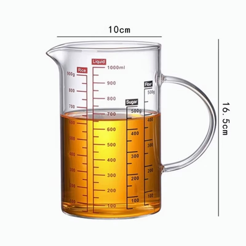 Glass Measuring Cup Household Food Grade High Borosilicate Glass Glass Convenient Durable Measuring Tools and Scales with Handle