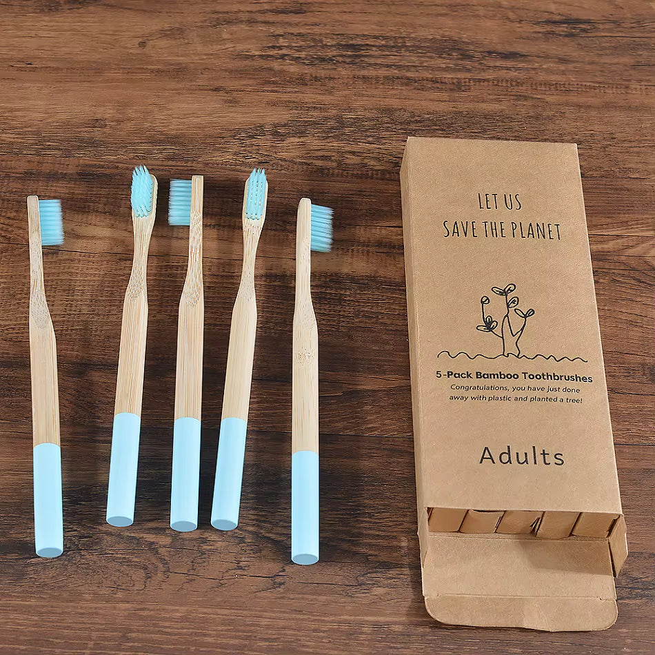 Bamboo Toothbrush 5Pack Adult Medium Bristles Eco Friendly Cepillo Dientes Bambu Oral Care Toothbrush Clareador De Dente Brushes
