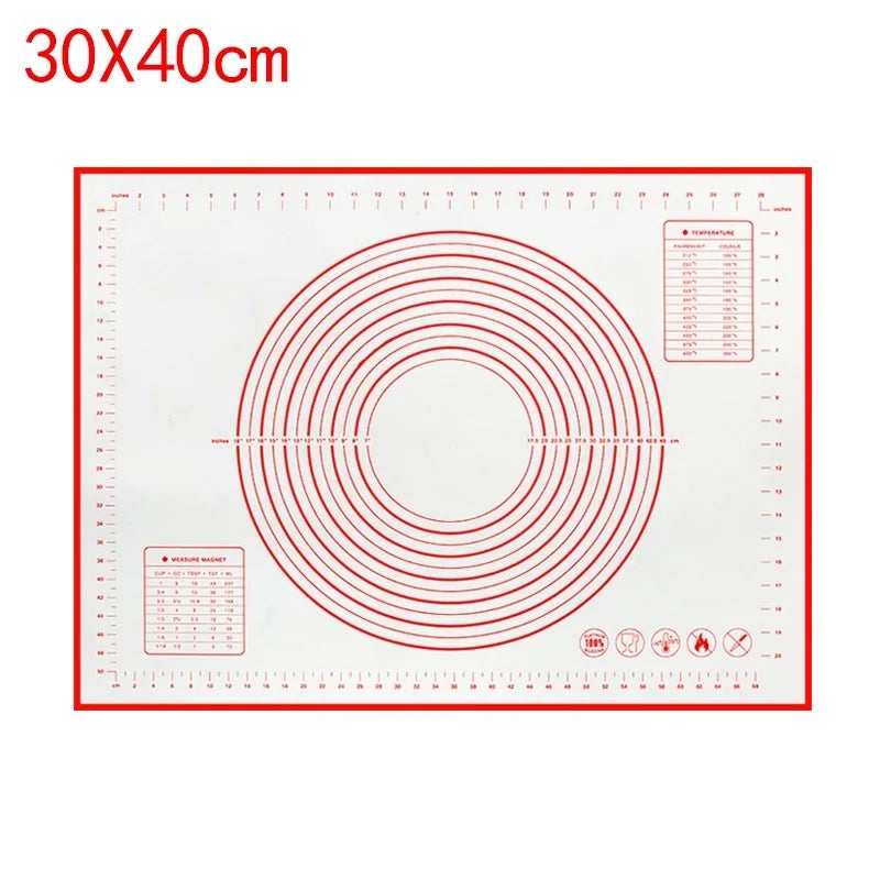 Large Size Silicone Kneading Pad Non-Stick Surface Rolling Dough Mat with Scale Kitchen Cooking Pastry Sheet Oven Liner Bakeware