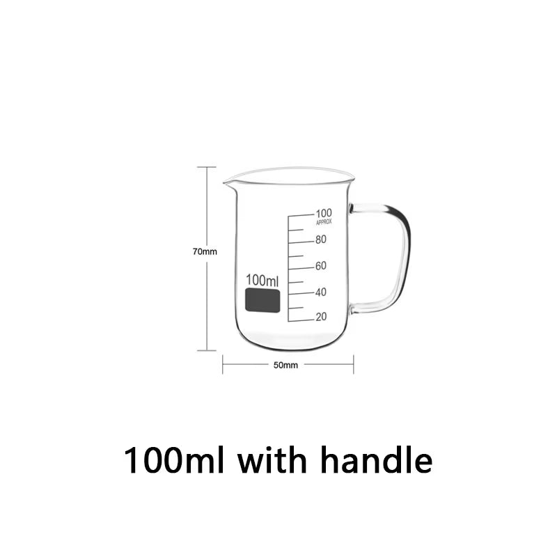 50~1000Ml with Handle Measuring Cup High Borosilicate Glass Clear Scale Cup Laboratory Beaker Kitchen Baking Measuring Mug