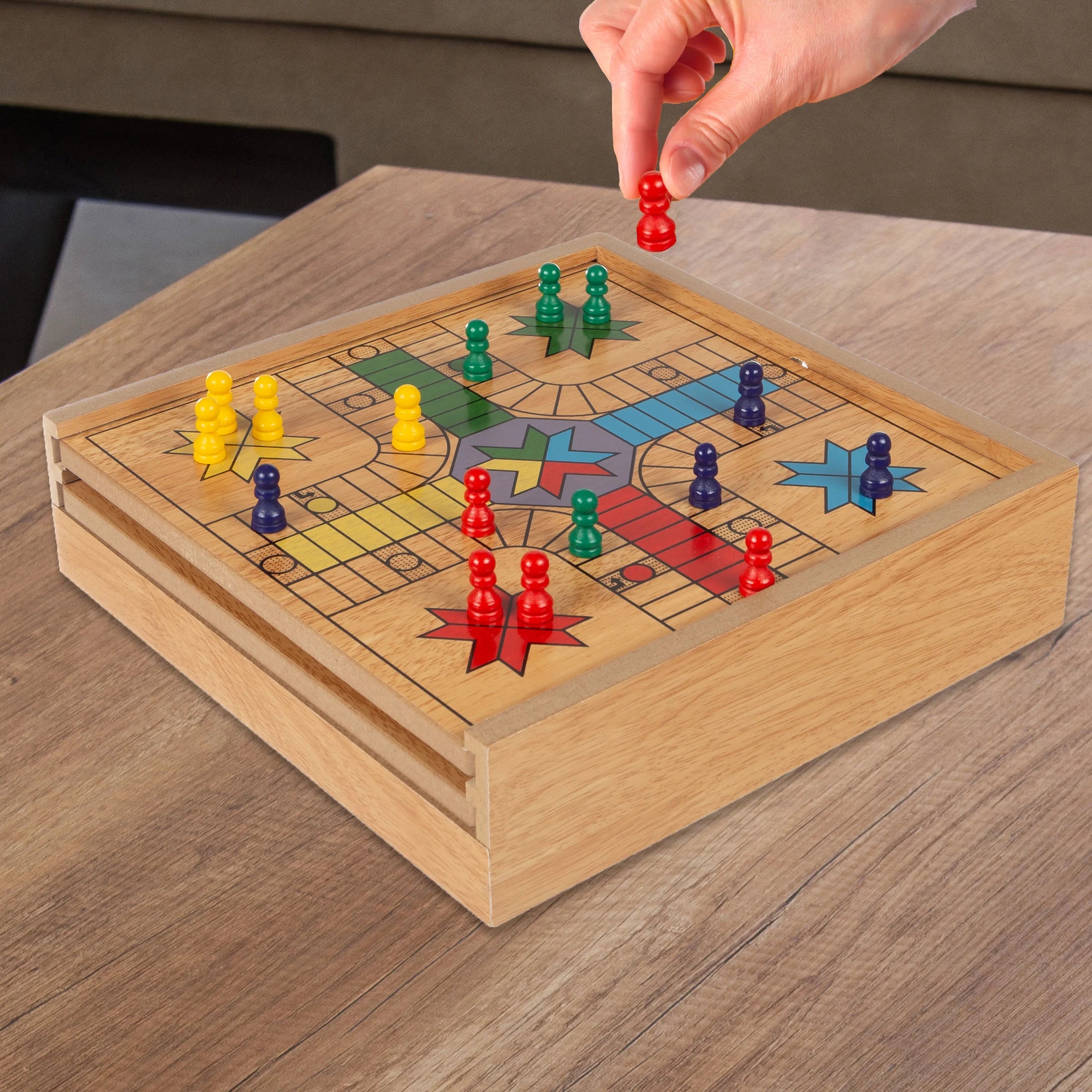 7-In-1 Combo Game - Chess, Ludo, Chinese Checkers, Checkers, Backgammon, Dominoes, Tic-Tac-Toe for Adults and Kids