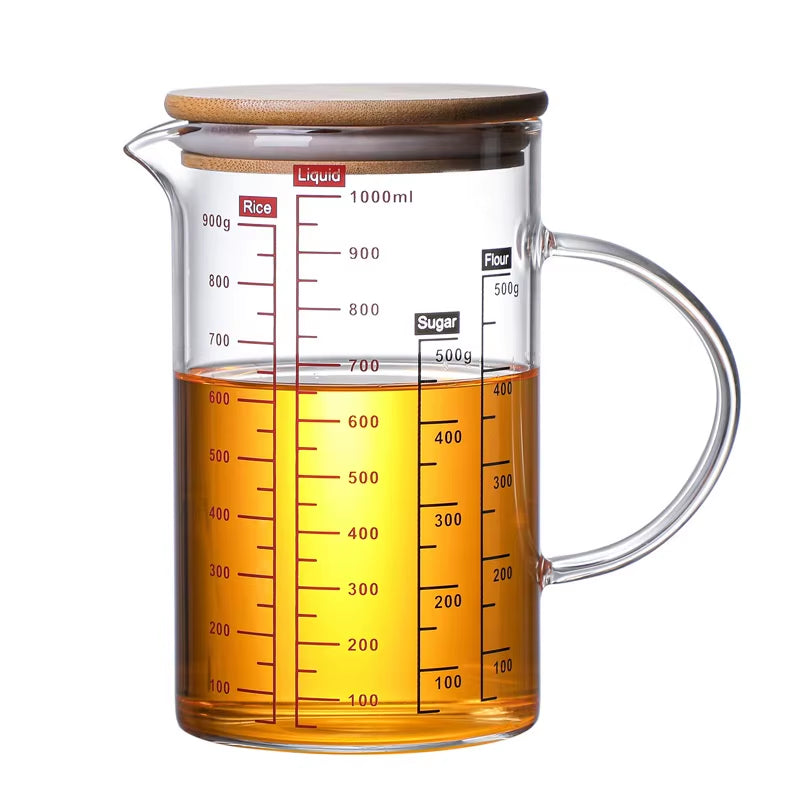 Glass Measuring Cup Household Food Grade High Borosilicate Glass Glass Convenient Durable Measuring Tools and Scales with Handle