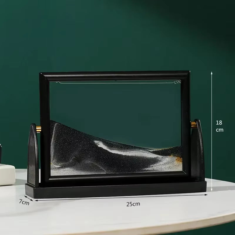 Rotatable Sandscape Moving Sand Art Picture Square Glass 3D in Motion Quicksand Hourglass Creative Flowing Sand Home Decor Gifts