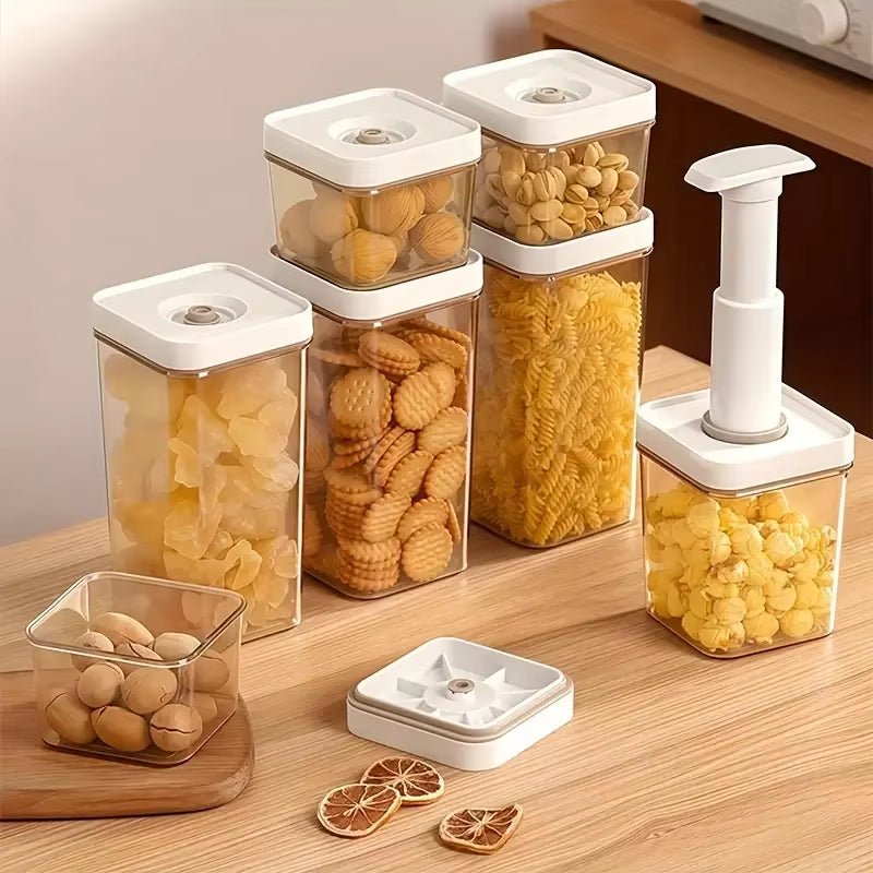 4-Piece Modern Vacuum-Sealed Food Storage Containers - Household Refrigerator Storage Containers, Suitable for Food and Grains