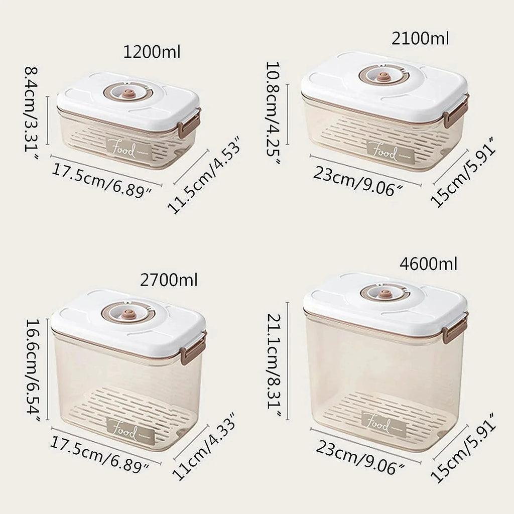 Food Vacuum Storage Box Sealed Kitchen Fresh-Keeping Box Large Capacity Food Transparent Storage Container with Vacuum Pump
