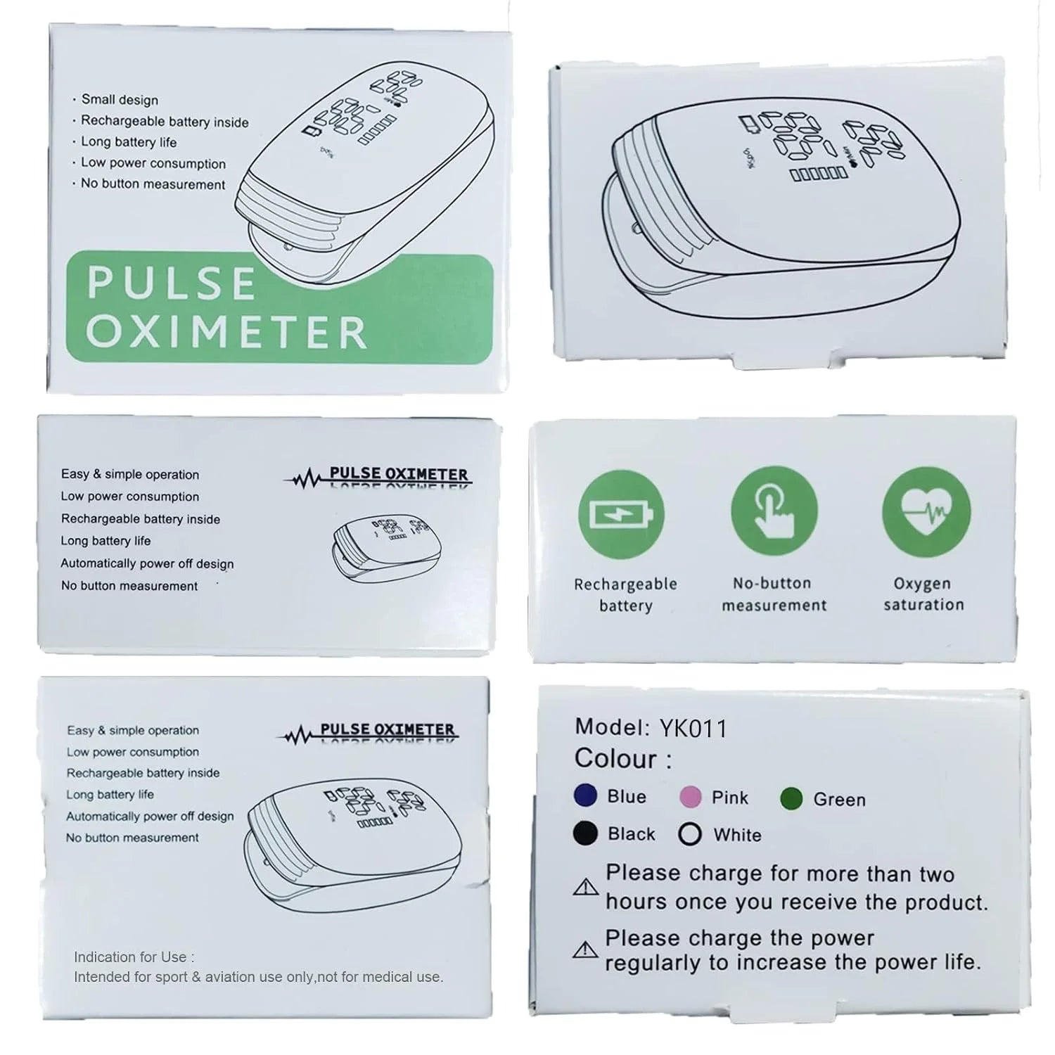 Pulse Oximeter Fingertip, Pulse Oximeter with Rechargeable, Oxygen Meter Finger Pulse Oximeter, Fingertip Blood Oxygen Saturation Monitor Rechargeable, Accurate Fast Spo2 Reading for Sports