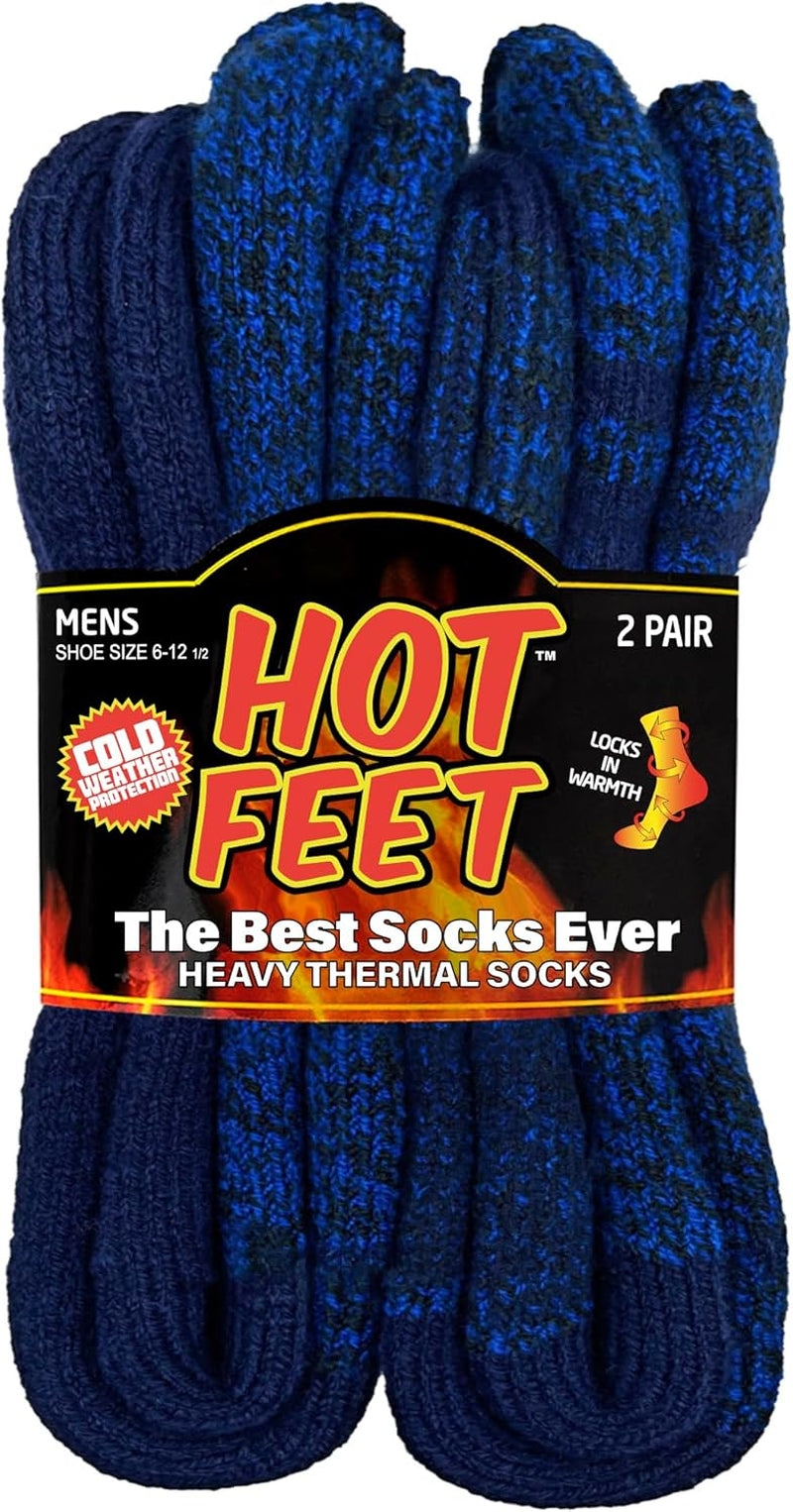 Thermal Socks for Men - Extreme Cold Weather, 2 Pack Thick Warm Socks, Winter Insulated, Size 6-12.5