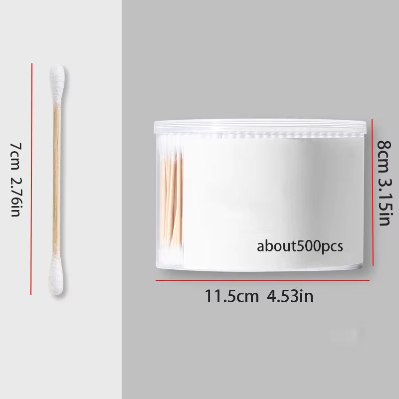 100Pcs Disposable Double-Ended Cotton Swabs for Ear Cleaning and Makeup Removal
