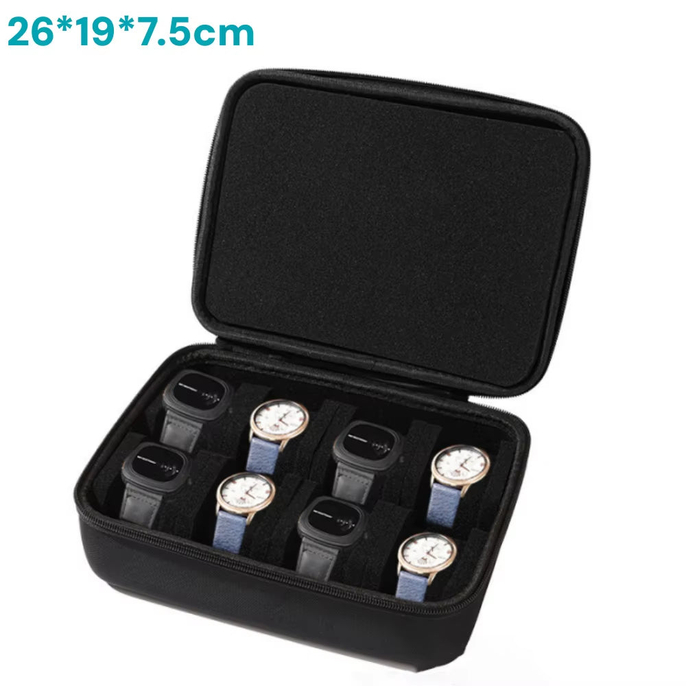 1/2/3/5/8-Slot Watch Case |Hard Shell Travel Organizer with Pillow Insert - Gift Ready (Black),Suitable for Smart Watch Storage
