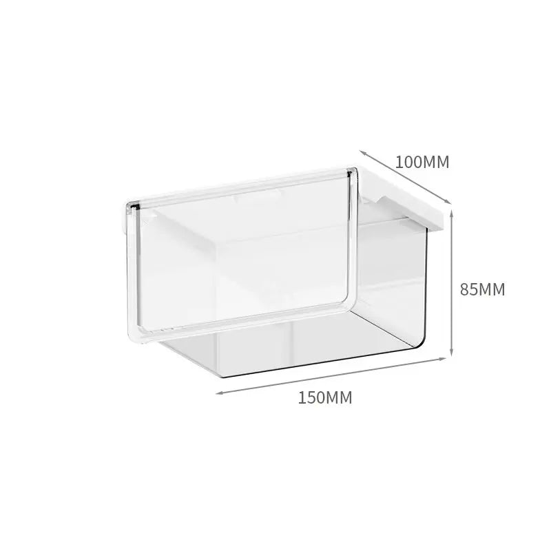 Qtip Holder Dispenser under Mirror Cabinet Pull-Out Storage Box Transparent Drawer for Cotton Pad,Swabs,Floss Makeup Organizers