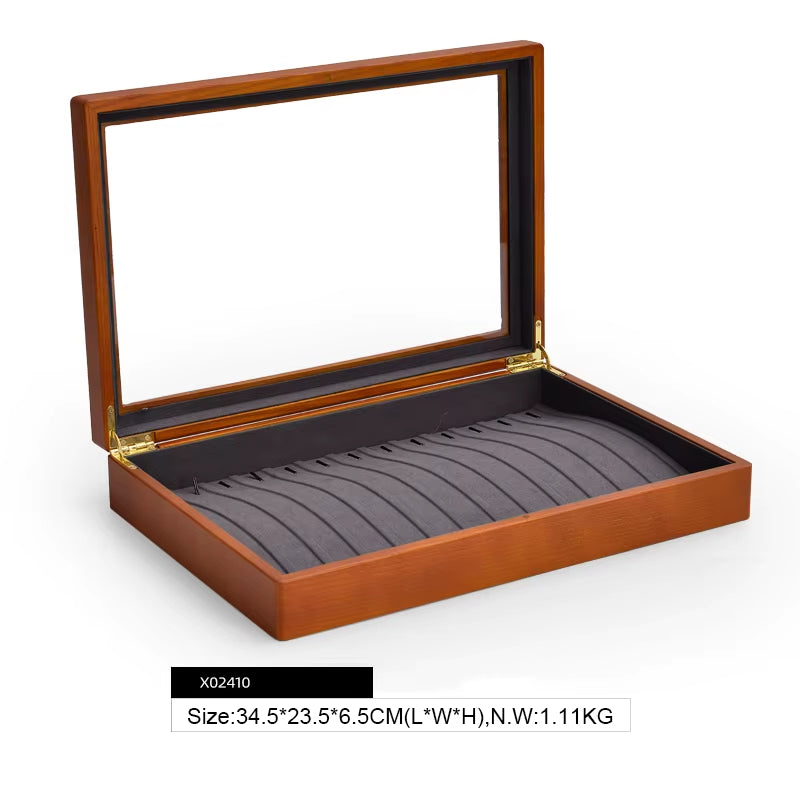 Wooden Jewelry Box Retro Jewelry Display Ring Necklace Earring Bracelet Box Multi Jewelry Storage Organizer Display Case