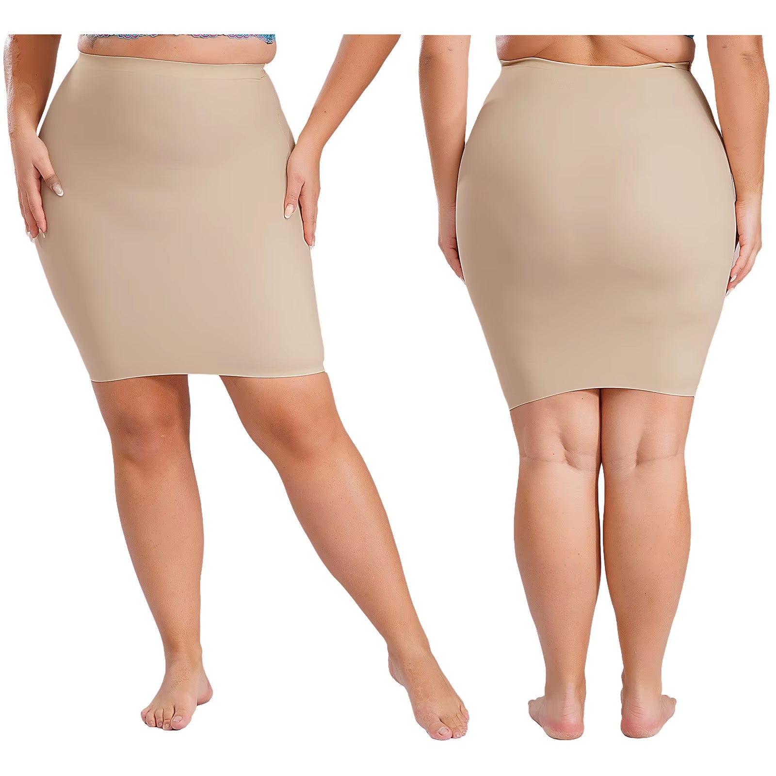 Sexy Women Tummy Control Body Shaper Skirt High Waist Shaperwear Underdress Seamless Plain Color Tight Fitting Shaper Skirt