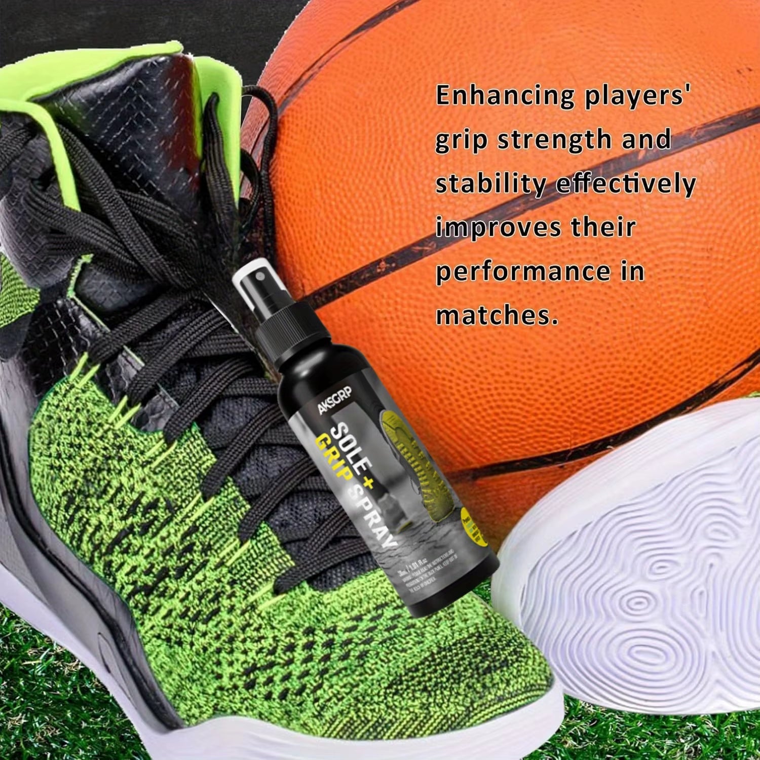 Basketball Shoe Grip Spray - Improve Sole Traction & Court Grip - Rejuvenate & Elongate Sneaker Life -For Various Shoes,120Ml