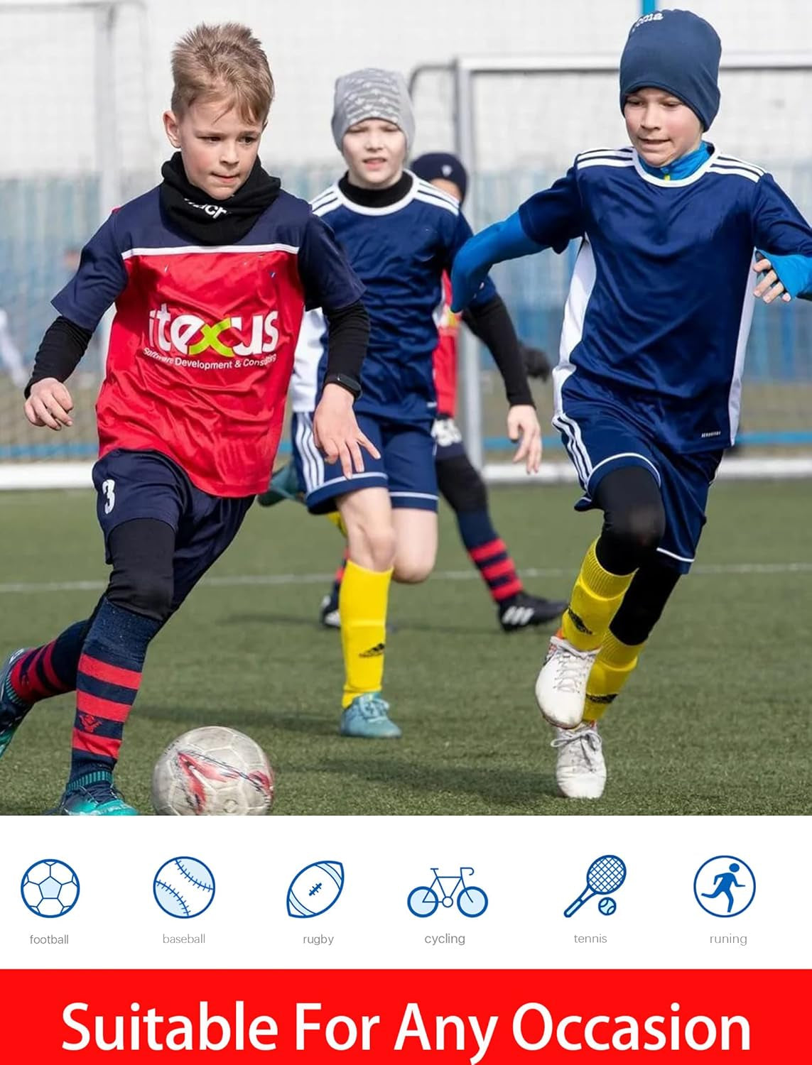 1 or 2 Pack Boys Thermal Compression Leggings Pants Youth Fleece Lined Base Layer Tights Cold Weather Gear