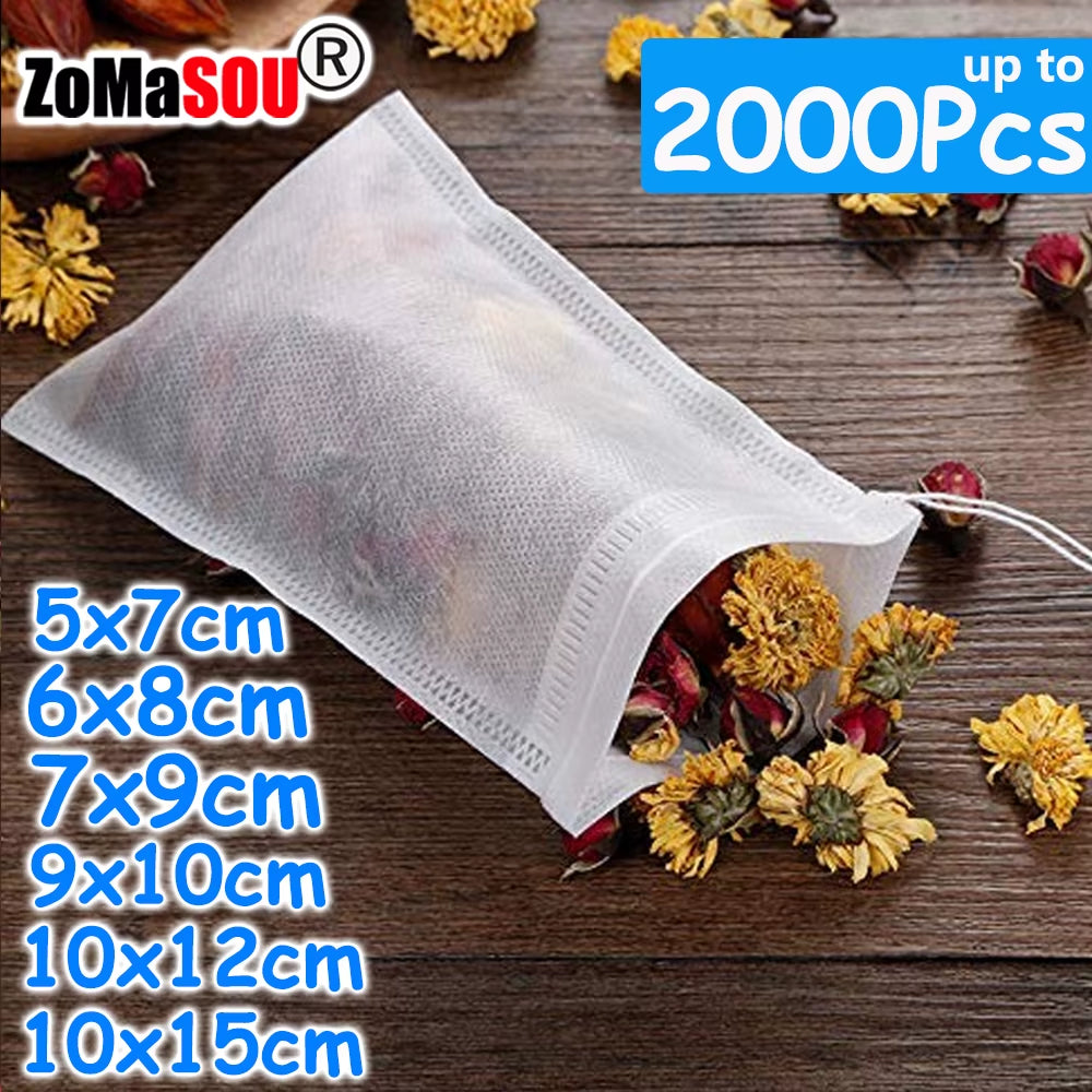 100-2000Pcs Disposable Tea Bags Filter Scented Tea Bags with String Heal Seal Paper for Kitchen Loose Leaf Tea Coffee Spice Herb