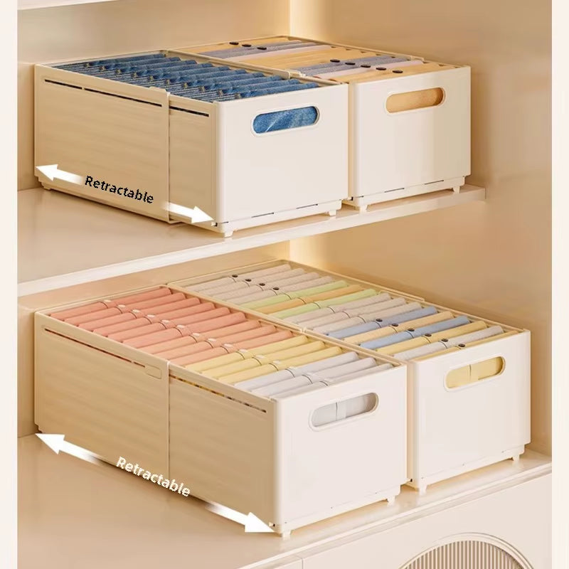 Adjustable Clothes Storage Box Closet Organizer Categorized Clothing Organizer Kitchen Cabinet Storage Bin Home Organizer