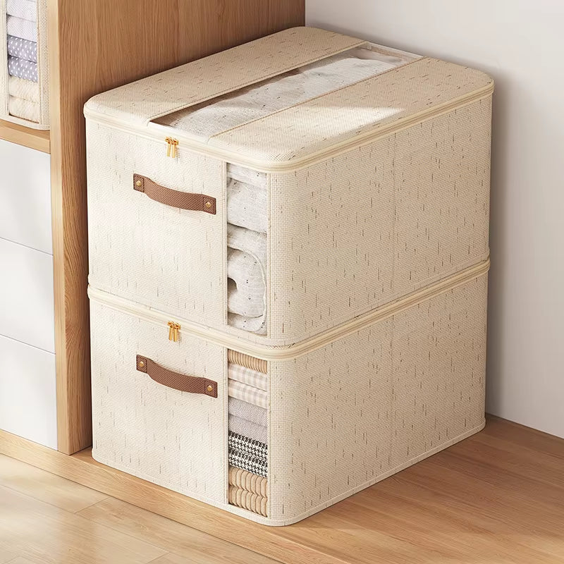 New Double Window Zipper Box, Quilt Storage Box, Large Capacity Clothing Storage Box Bedroom Storage Box,Home Fabric Storage Box