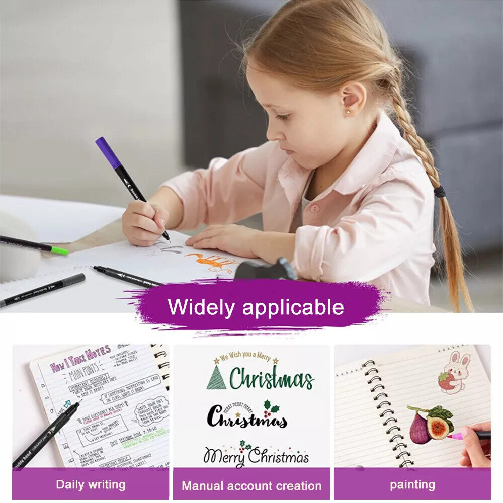 Dual Brush Marker Pens 168 Colors Art Markers Set Fine and Brush Tip Kids Gift